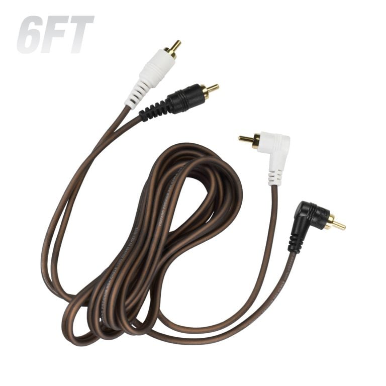 TPT-RCA X6FT 6 ft. 2-Channel OFC RCA Cable with Right-Angle Connector on One End