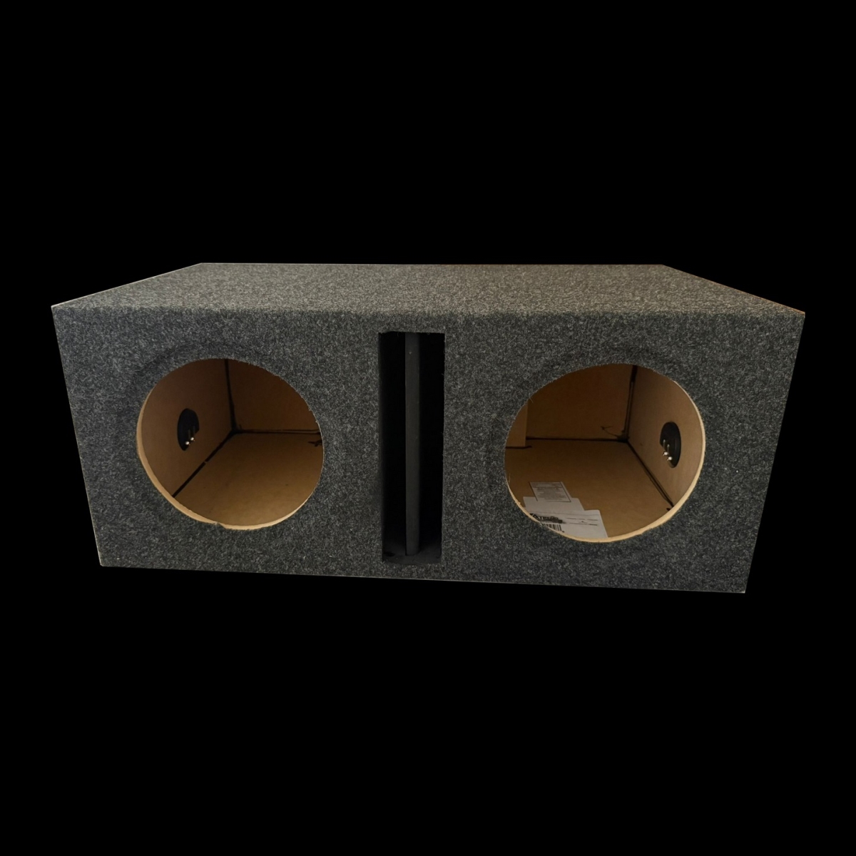 Atrend 10DVSC-4 10 in. Dual Vented Divided Chambers Premium Black Carpeted Subwoofer Box