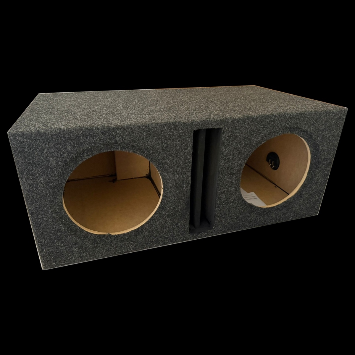 Atrend 12DVSC-6 12 in. Dual Vented Divided Chambers Black Carpeted Subwoofer Box