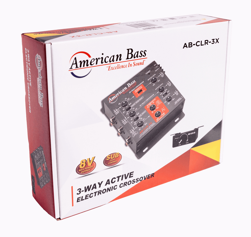 American Bass AB-CLR-3X 3 Way Active Crossover with Sub Level Control 8V Max Output