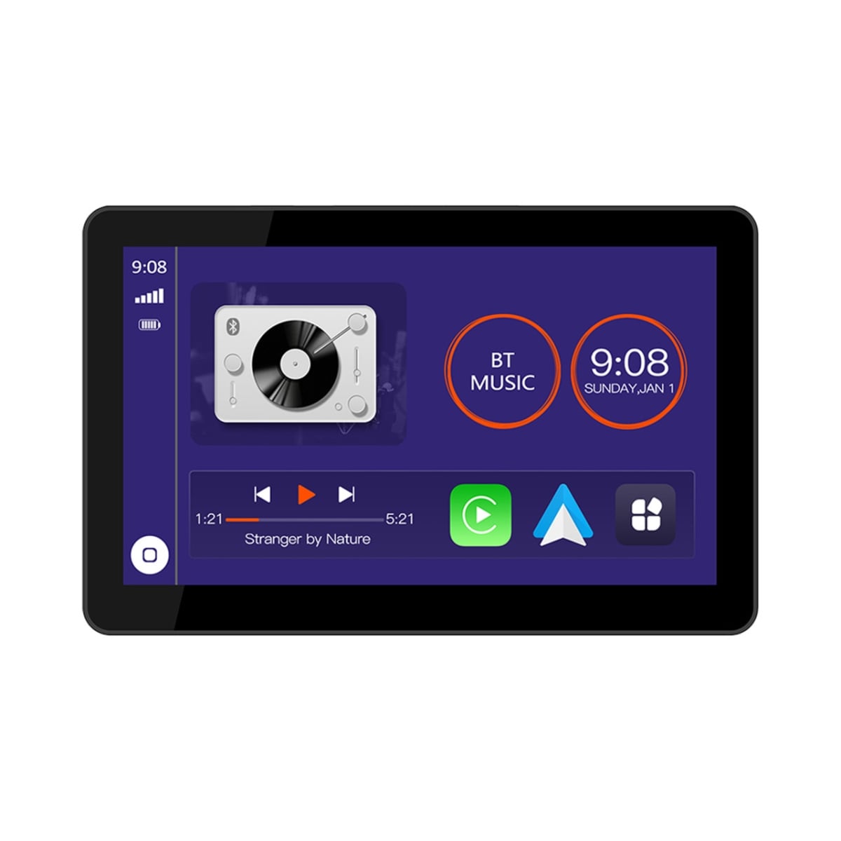 CAR10TC 10.1 Wireless CPAA Multimedia Receiver with Top Mounted Tactile Controls, Black - 1W