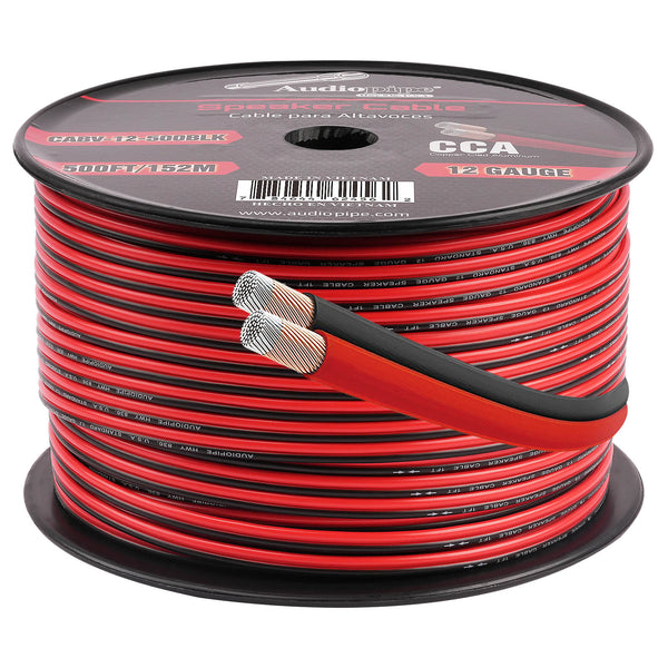 CABV-12-500 BLK 500 ft. 12AWG  Speaker Cable - Red & Black