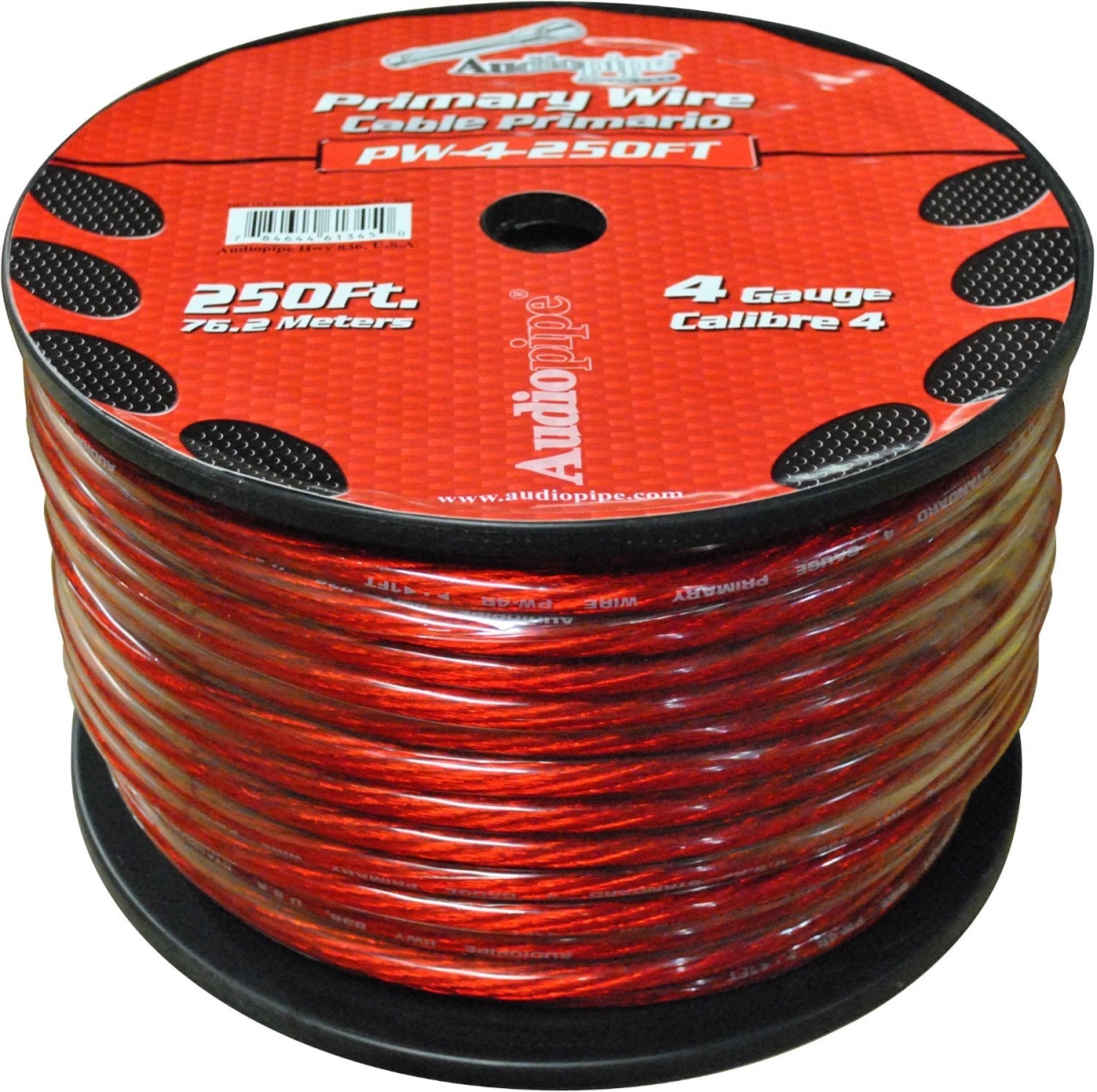 PSV-4 RED 250 ft. 4 Gauge Power Flex Wire, Red