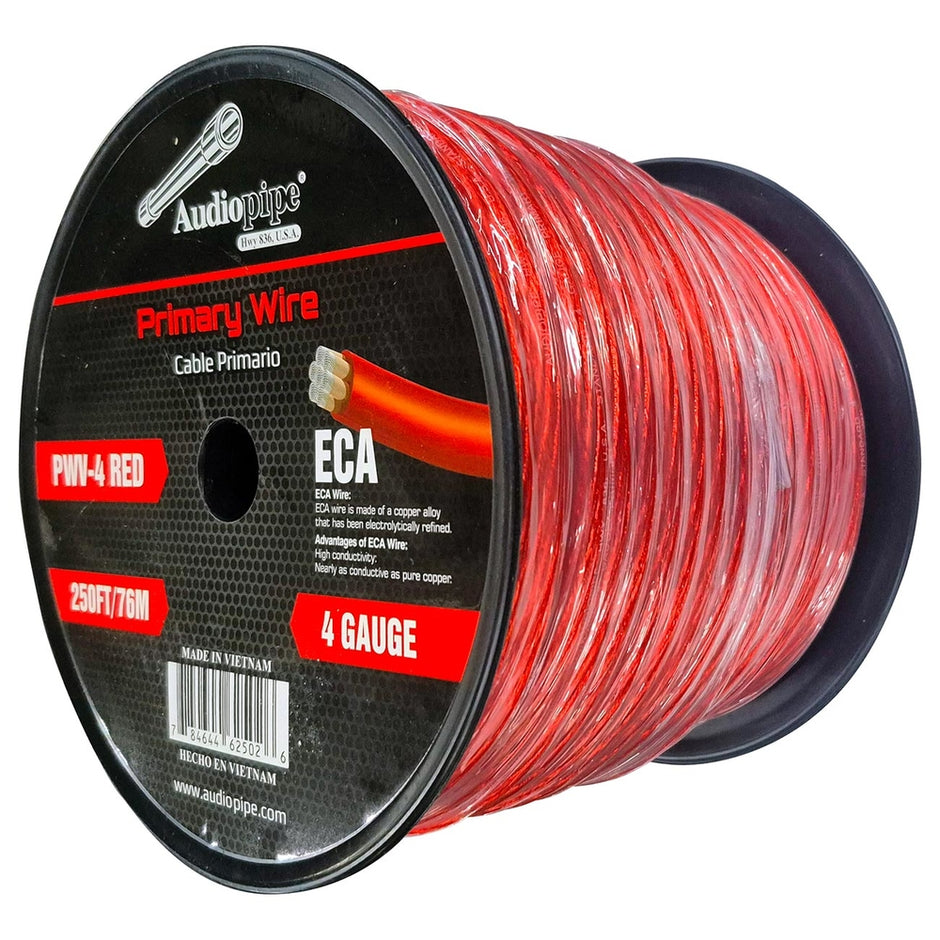 PWV-4-RED 250 ft. 4 Gauge Power Cable, Red