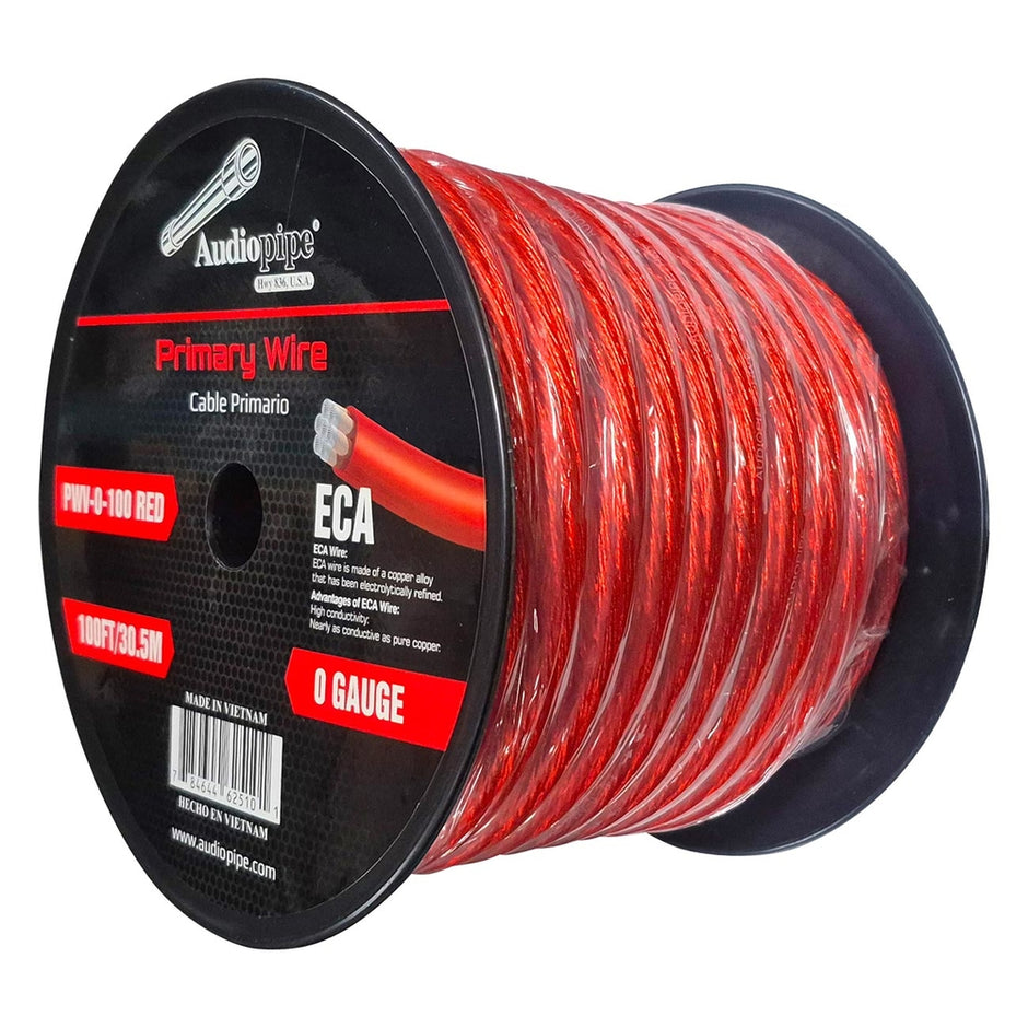 PWV-0-100 RED 100 ft. 0 Gauge Power Cable, Red