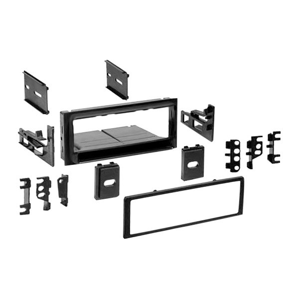 Picture of American International GMK440 Single DIN Black Stereo Dash Kit with ISO & DIN Trim Ring Install Kit for 1982-2005 GM