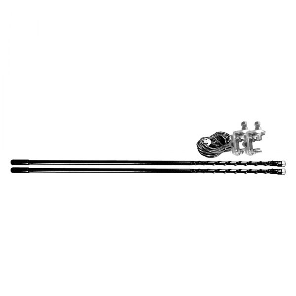 Picture of Aries Technology 10826 Antenna Kit 4 ft. Blk Dual with Cables Plus 3-Way Mirror Mounts