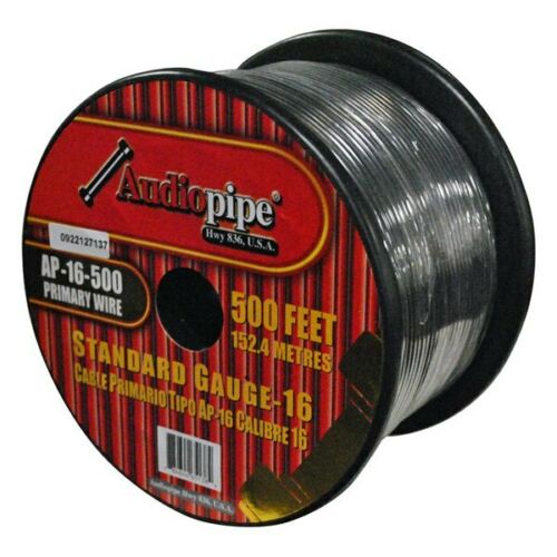 Picture of Audiopipe AP-16-500BLK 16 Gauge Remote Cable, Black - 500 ft.