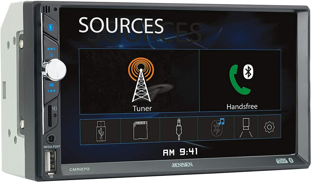 Picture of Jensen CMR2720 7 in. 2Din Mless UCS&#44; Aux&#44; SWC Digital Media Receiver with Built-In Bluetooth