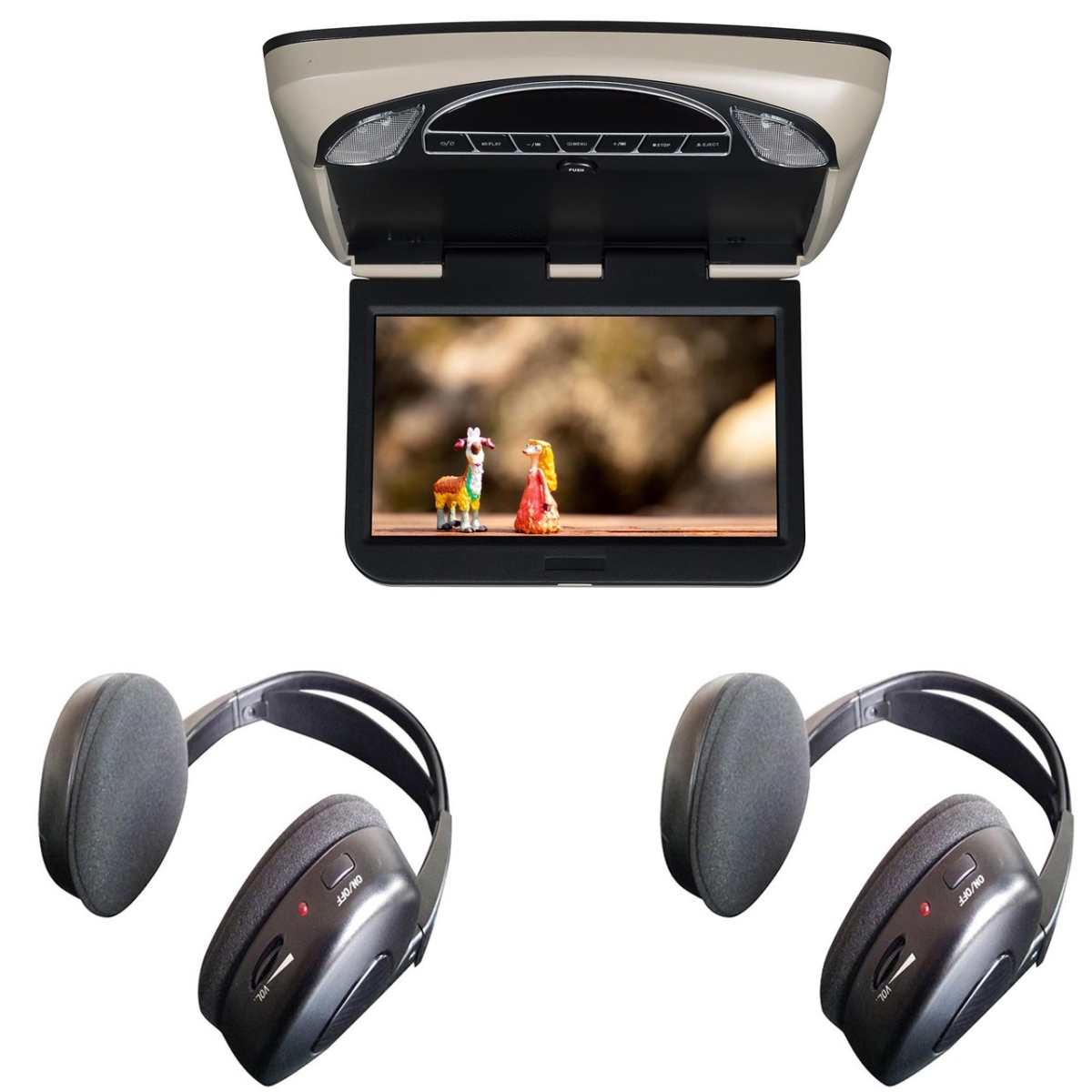10 in. DVD LED Back-lit Overhead Monitor with DVD, USB, SB Features