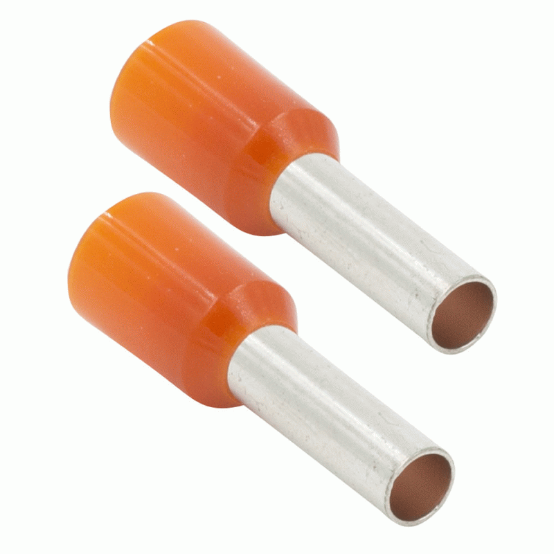 Orange Ferrules - 12 Gauge - Pack of 100 - Durable High-Quality Design