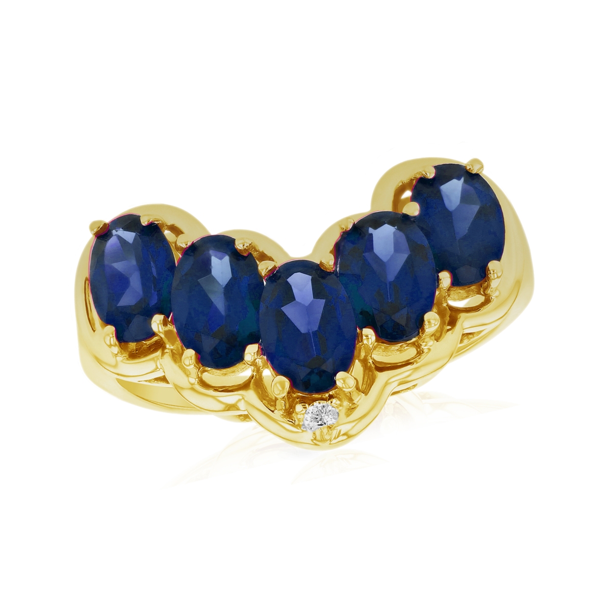Picture of Louis Creations RL2776SD-YG-9 0.01 CTW Diamond & Sapphire Fashion Ring&#44; 14K Yellow Gold - Size 9