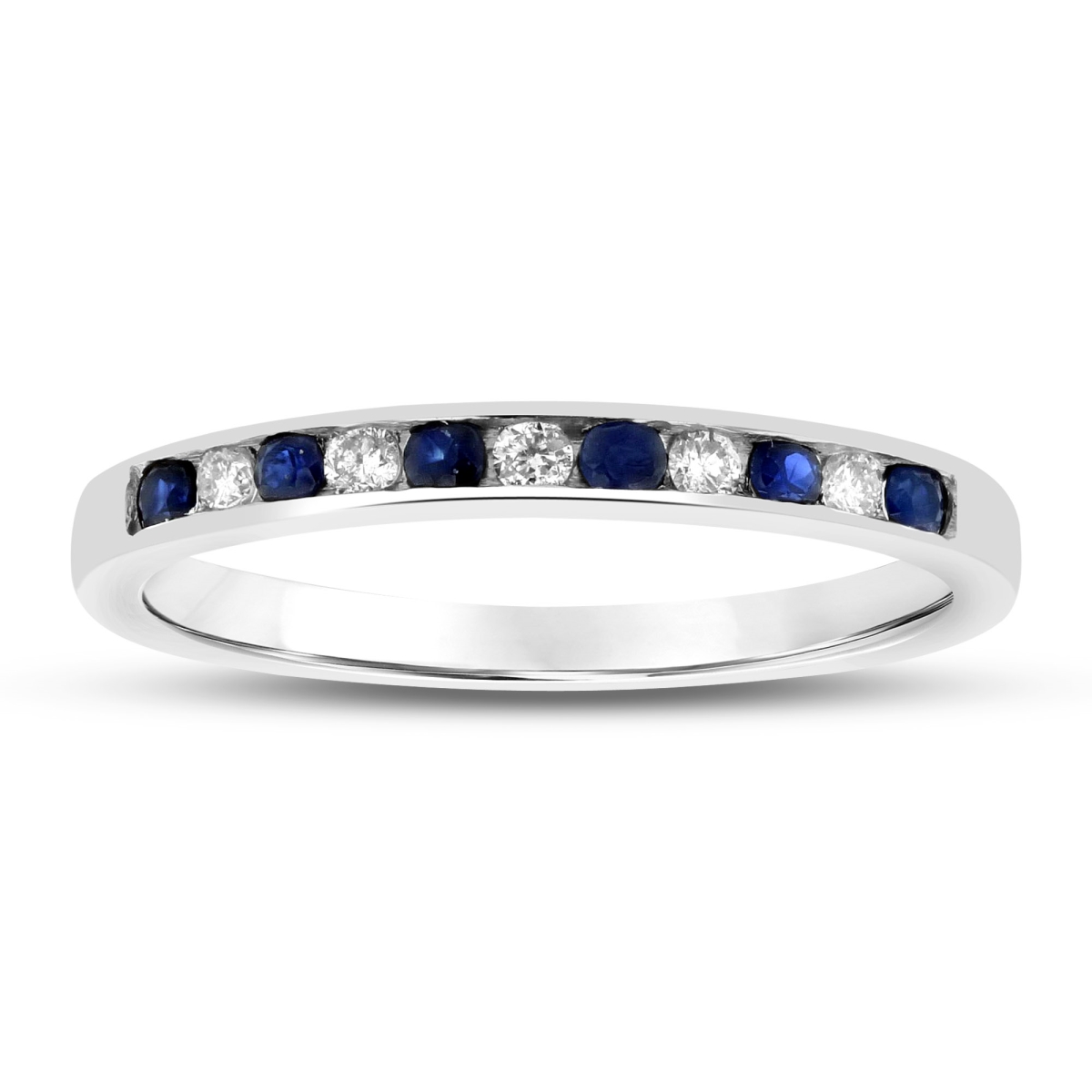 Picture of Louis Creations RL2885SD-9 0.27 CTW Diamond & Sapphire Band&#44; 14K Gold - Size 9