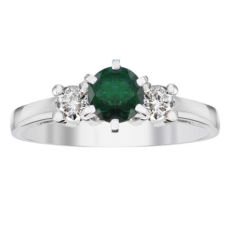 Picture of Louis Creations RL613ED-CE-4.5 0.68 CTTW Emerald & Diamonsd Engagement Ring&#44; 14K Gold - Size 4.5