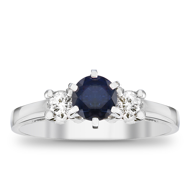 Picture of Louis Creations RL613SD-CS-4 0.83 CTTW Sapphire & Diamond Engagement Ring&#44; 14K Gold - Size 4