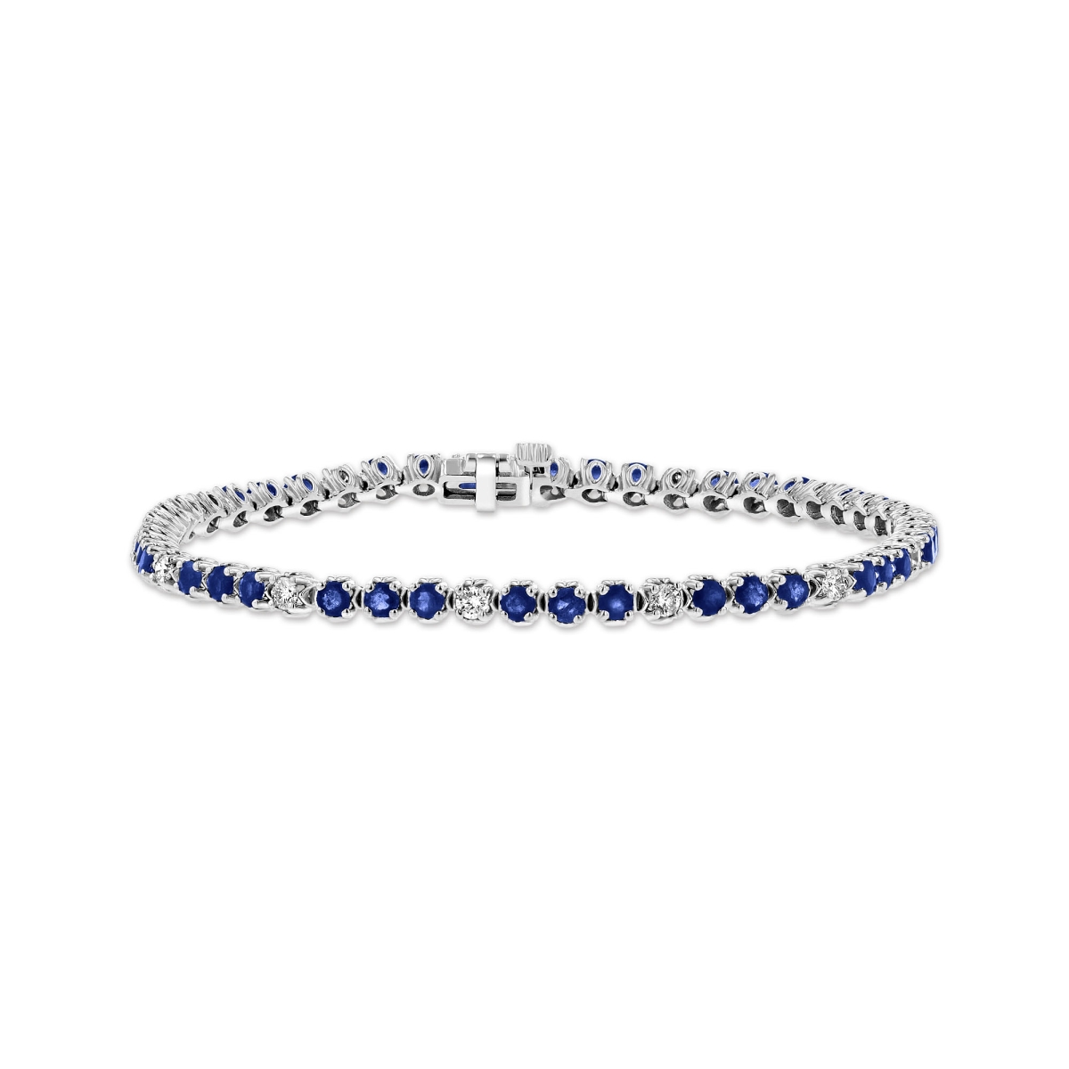Picture of Louis Creations BRB398SD 3.09 CTW Diamond & Sapphire Bracelet&#44; 14K White Gold