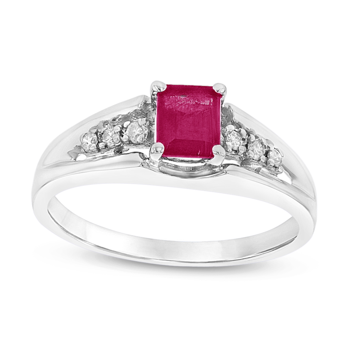 0.68 CTTW Natural Heated Ruby & Diamond Ring Set, 14K Gold - Size 6