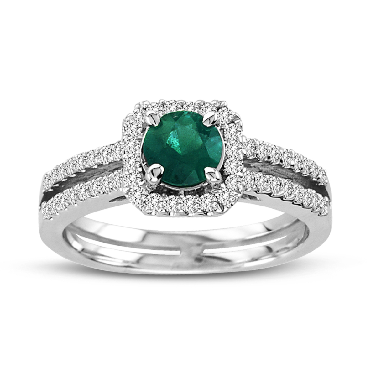 Picture of Louis Creations RL1140ED-4.5 0.36 CTW Diamond & Emerald Ring&#44; 14K Gold - Size 4.5