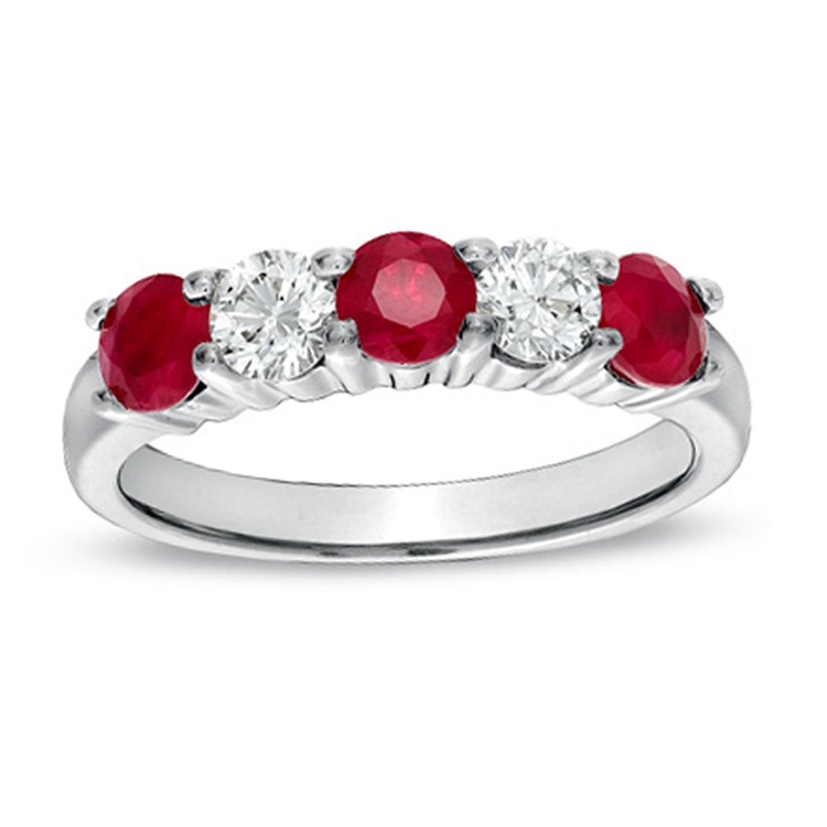 Picture of Louis Creations RL1200RD-4 1.26 CTTW Natural Heated Ruby & Diamond Ring Set&#44; 14K Gold - Size 4