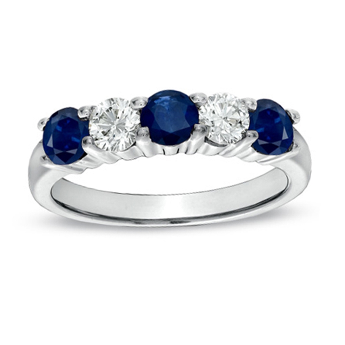 Picture of Louis Creations RL1200SD-4 1.26 CTTW Sapphire & Diamond Ring Set&#44; 14K Gold - Size 4
