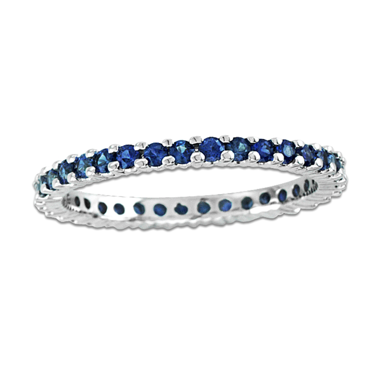 Picture of Louis Creations RL1276SD-4 14K Gold Sapphire All Around Eternity Ring with 0.80 CTTW of Sapphire - Size 4