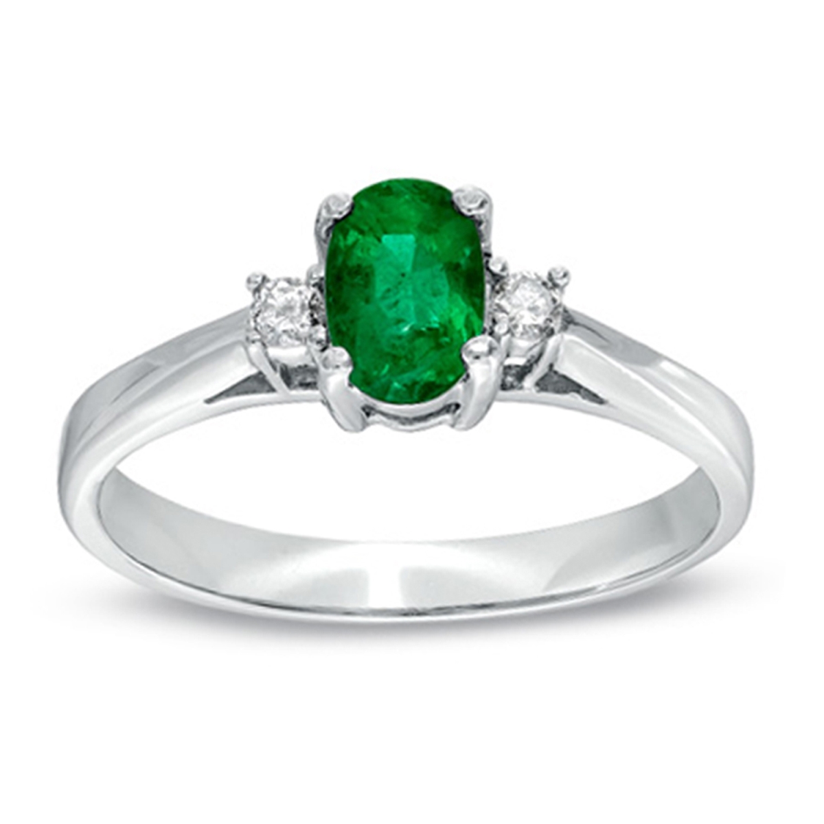Picture of Louis Creations RL1341ED-4 0.45 CTTW Emerald & Diamond Ring Set&#44; 14K Gold - Size 4