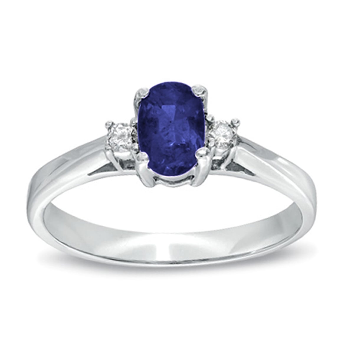 0.53 CTTW Sapphire & Diamond Ring Set, 14K Gold - Size 6