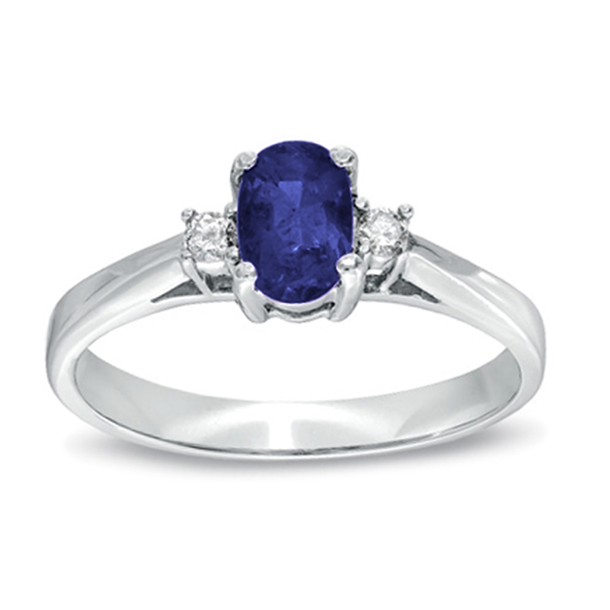 0.53 CTTW Sapphire & Diamond Ring Set, 14K Gold - Size 7