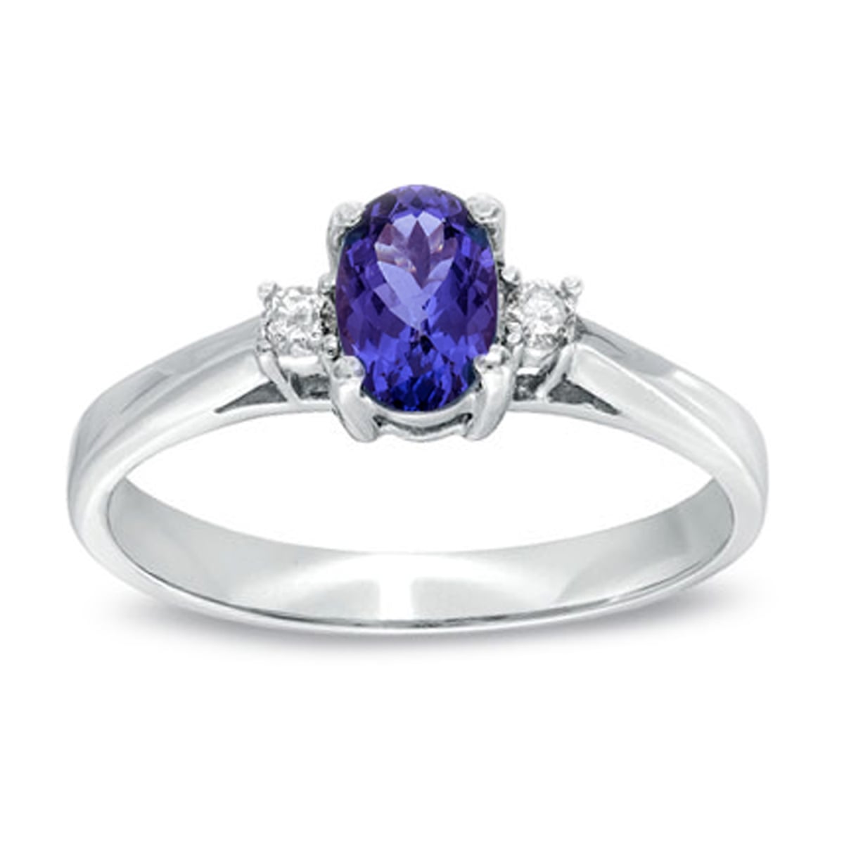 0.53 CTTW Tanzanite & Diamond Ring Set, 14K Gold - Size 6.5