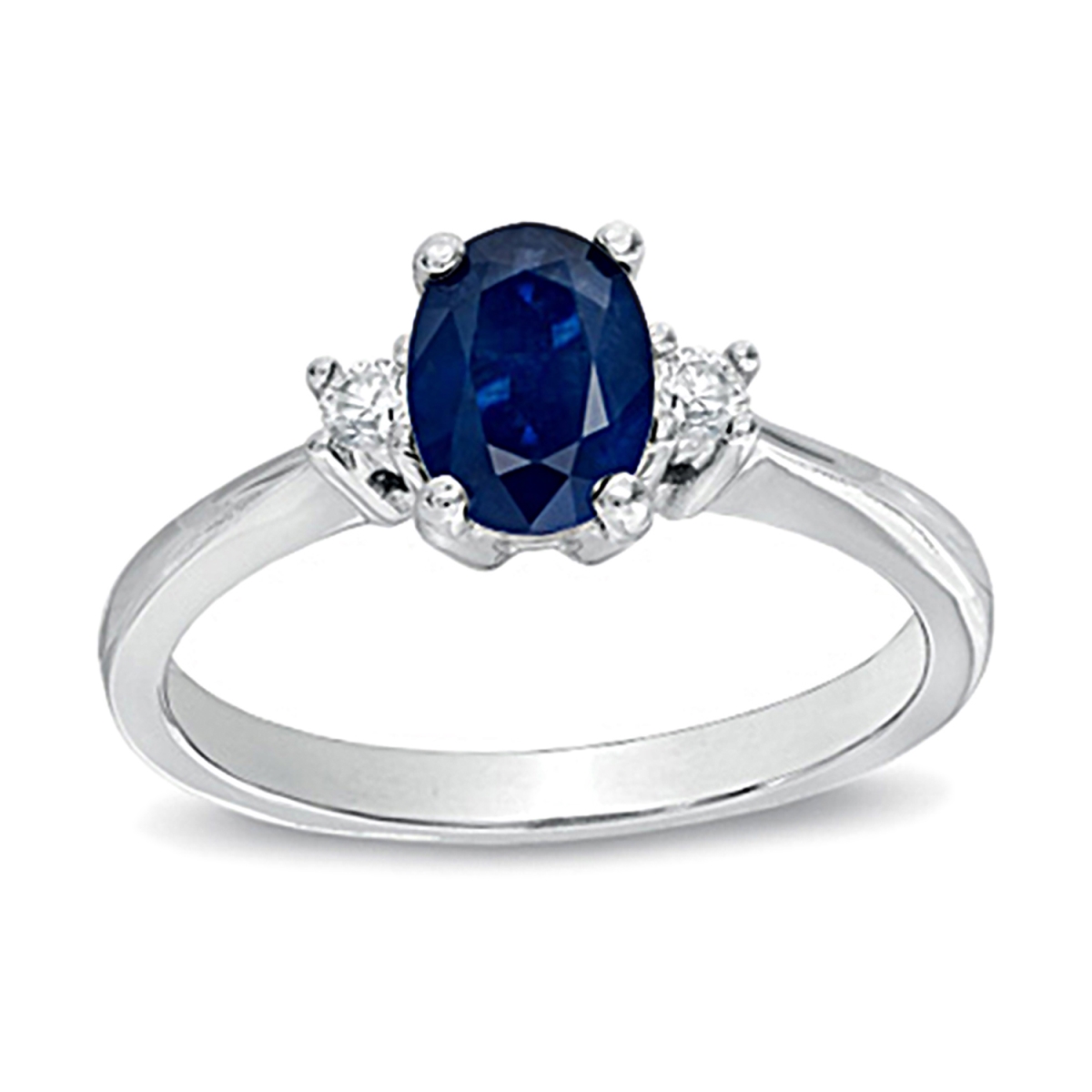 Picture of Louis Creations RL1342SD-4 0.83 CTTW Sapphire & Diamond Ring Set&#44; 14K Gold - Size 4