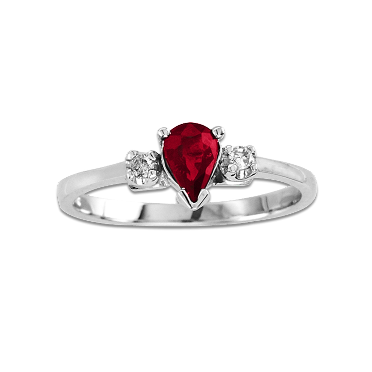 RL1470RD-6 0.49 CTTW Diamond & Pear Shaped Natural Heated Ruby Ring Set, 14K Gold - Size 6