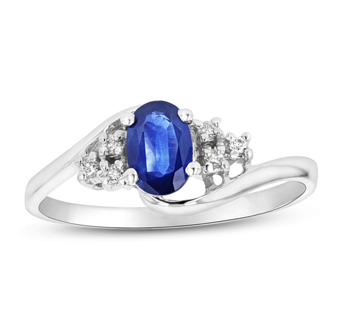 Picture of Louis Creations RL1475SD-4 0.05 CTW Sapphire & Diamond Fashion Ring Set&#44; 14K Gold - Size 4