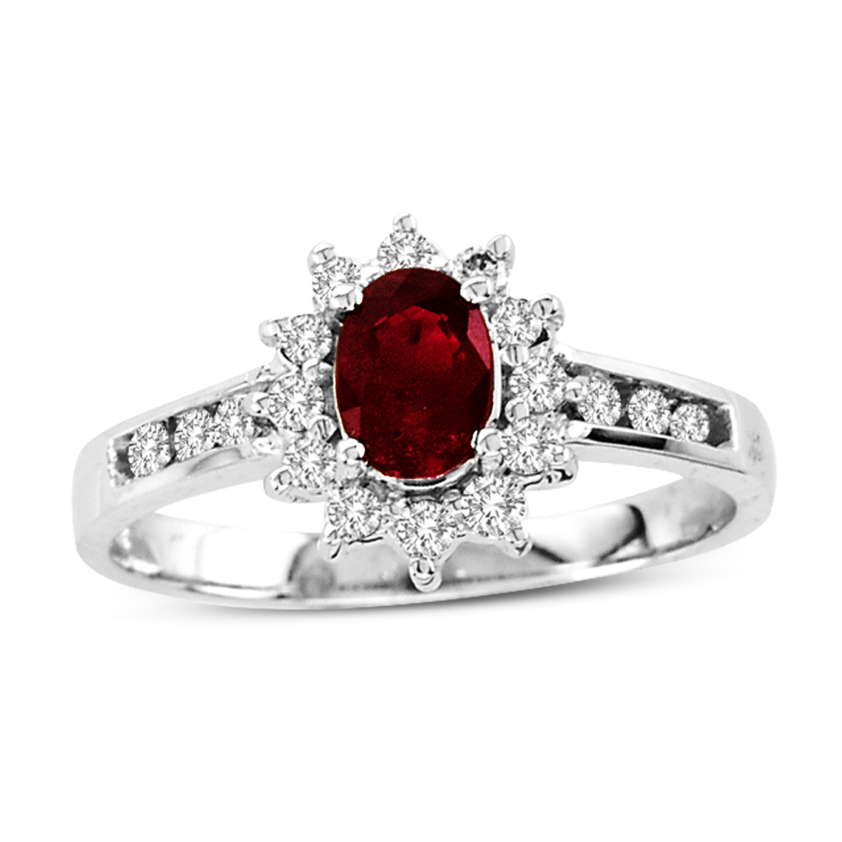 0.85 CTTW Natural Heated Ruby & Diamond Fashion Ring Set, 14K Gold - Size 6