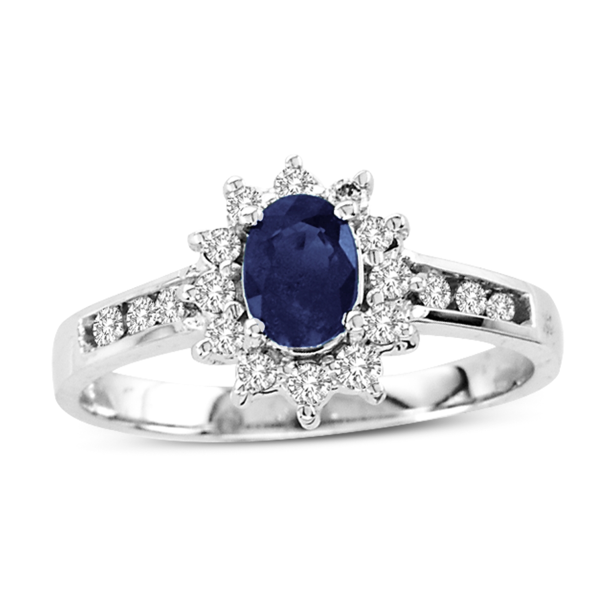 0.84 CTTW Sapphire & Diamond Fashion Ring Set, 14K Gold - Size 6