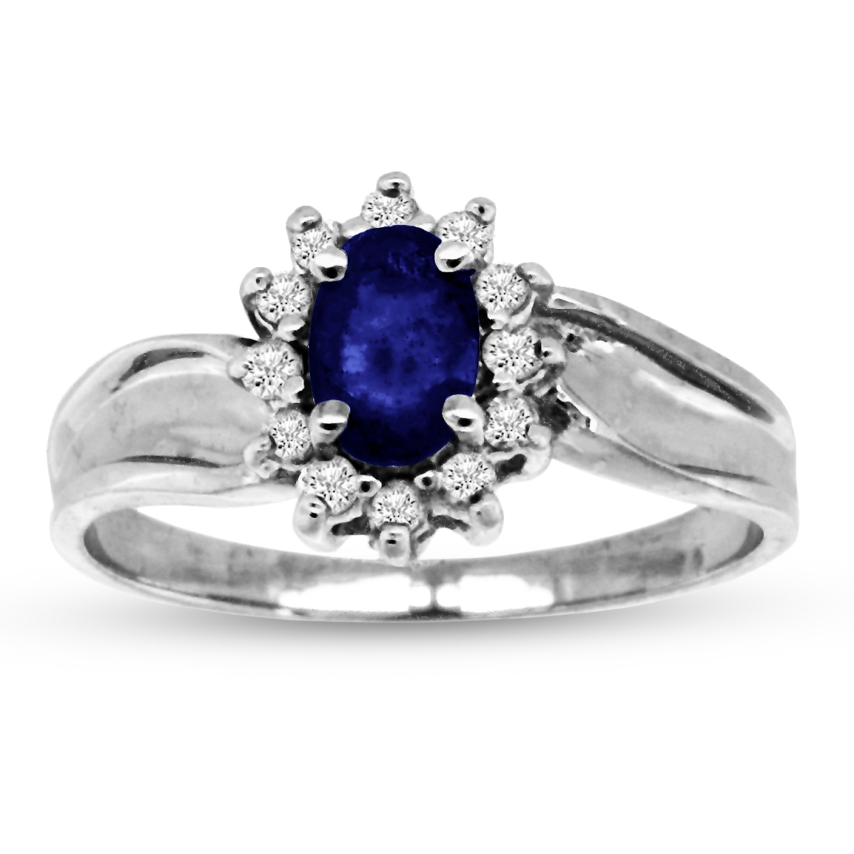 0.67 CTTW Sapphire & Diamond Fashion Ring Set, 14K Gold - Size 7