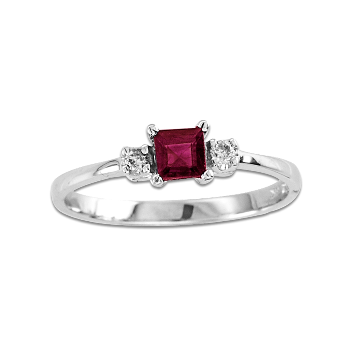 Picture of Louis Creations RL1481RD-4 0.04 CTW Diamond & Ruby Ring&#44; 14K Gold - Size 4