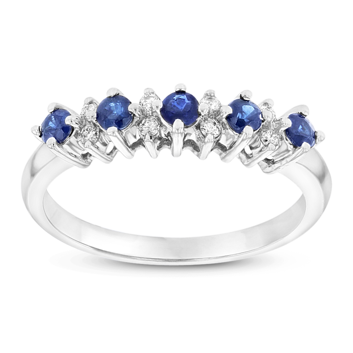 Picture of Louis Creations RL1485SD-4 0.53 CTTW Diamond & Sapphire Fashion Band Set&#44; 14K Gold - Size 4
