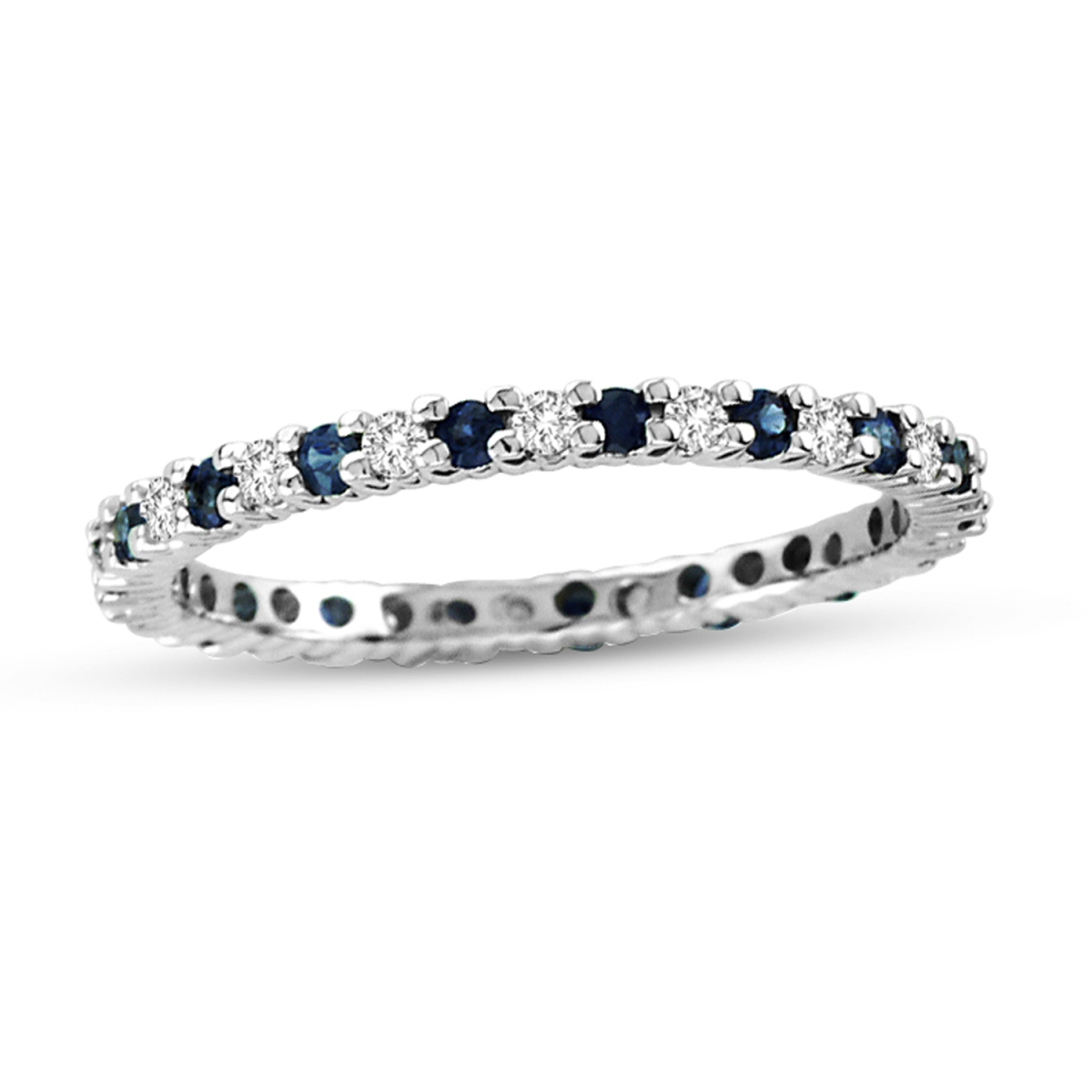 Picture of Louis Creations RL1570SD-4 0.55 CTTW Sapphire & Diamond Eternity Ring&#44; 14K Gold - Size 4