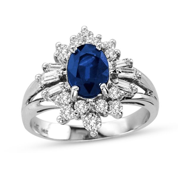 Picture of Louis Creations RL1589SD-4 2.66 CTTW Sapphire & Diamond Fashion Ring&#44; 14K Gold - Size 4