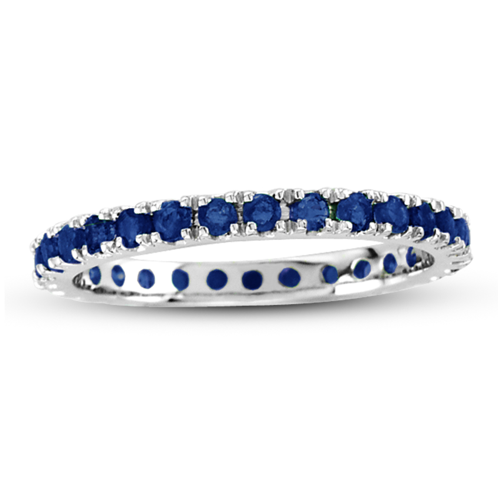 Sapphire Eternity Ring, 14K Gold - Size 6.5
