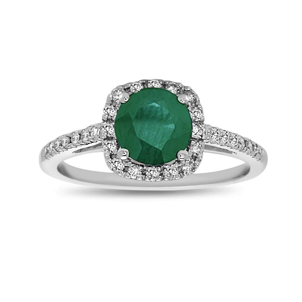 Picture of Louis Creations RL2041ED-ENG-4 1.20 CTW Emerald & Diamond Engagement Ring&#44; 14K White Gold - Size 4