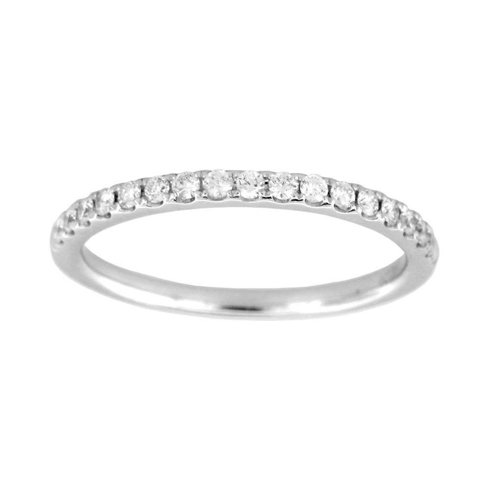 Diamond Weddning Band, 14K White - Size 7