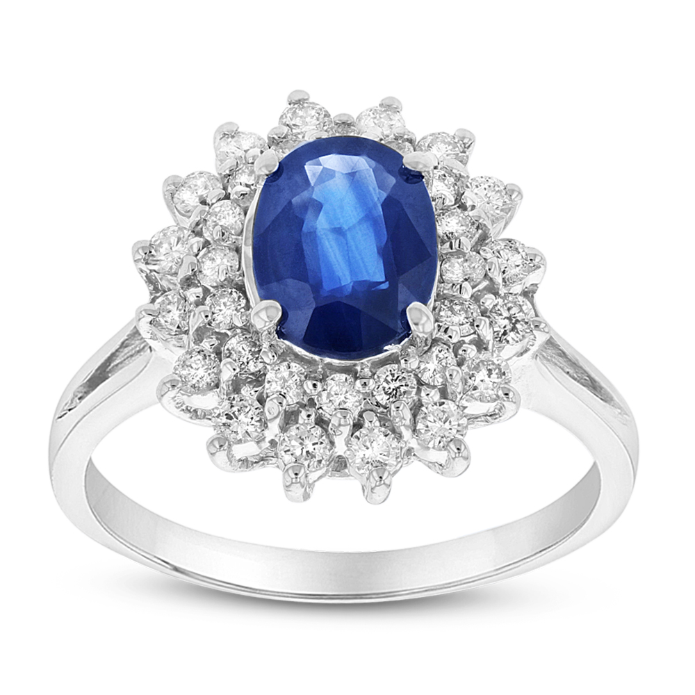 Picture of Louis Creations RL2104SD-4 1.80 CTW Diamond & Sapphire Ring&#44; 14K Gold - Size 4