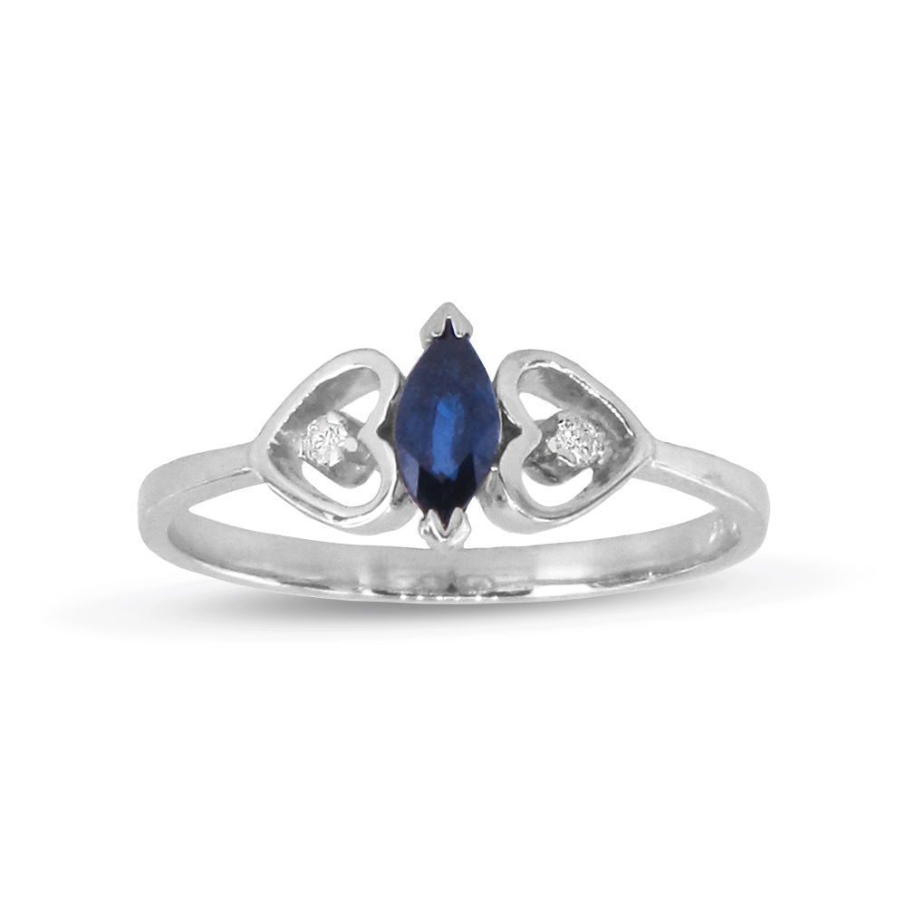 Picture of Louis Creations RL2109SD-4 0.35 CTW Diamond & Sapphire Ring&#44; 14K Gold - Size 4