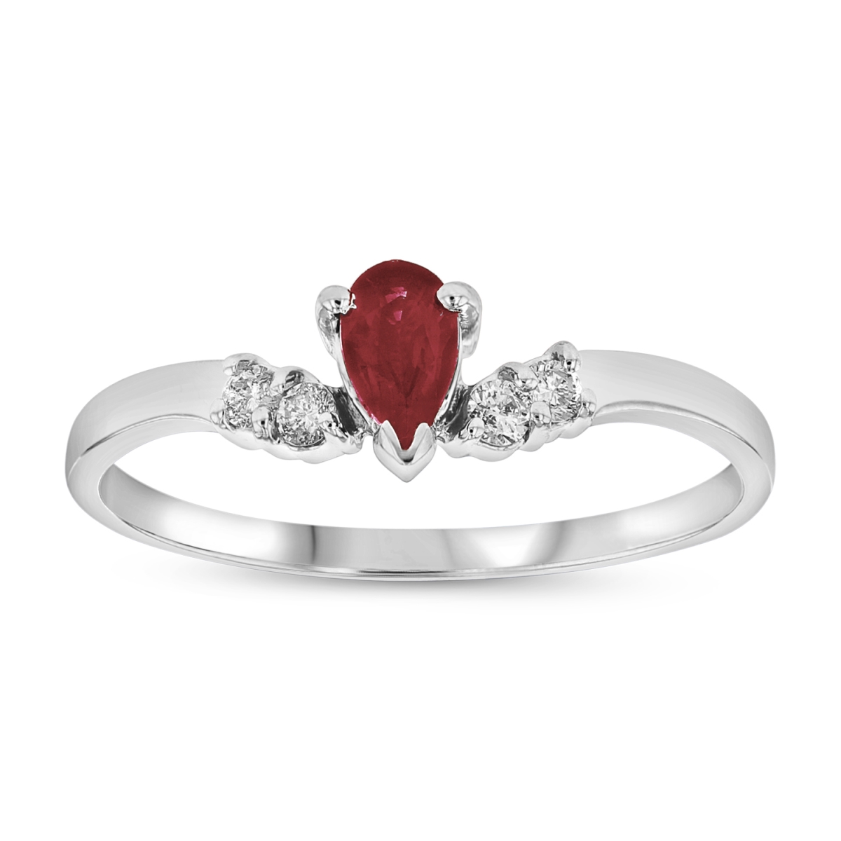 0.33 CTW Diamond & Ruby Ring, 14K Gold - Size 6