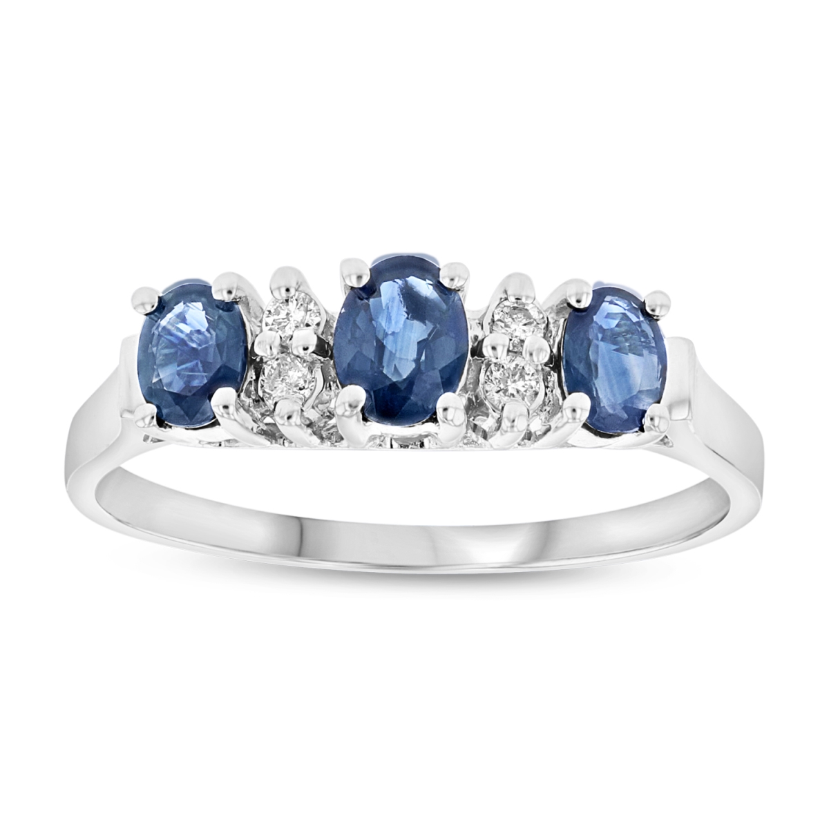 Picture of Louis Creations RL2227SD-9 0.06 CTW Diamond & Sapphire Ring&#44; 14K Gold - Size 9