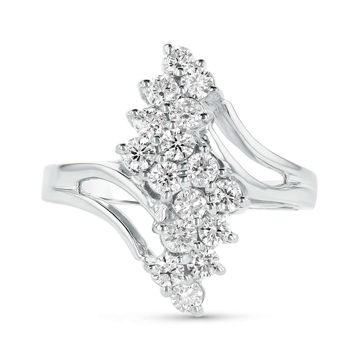 0.80 CTW Diamond Ring, 14K White Gold - Size 6.5