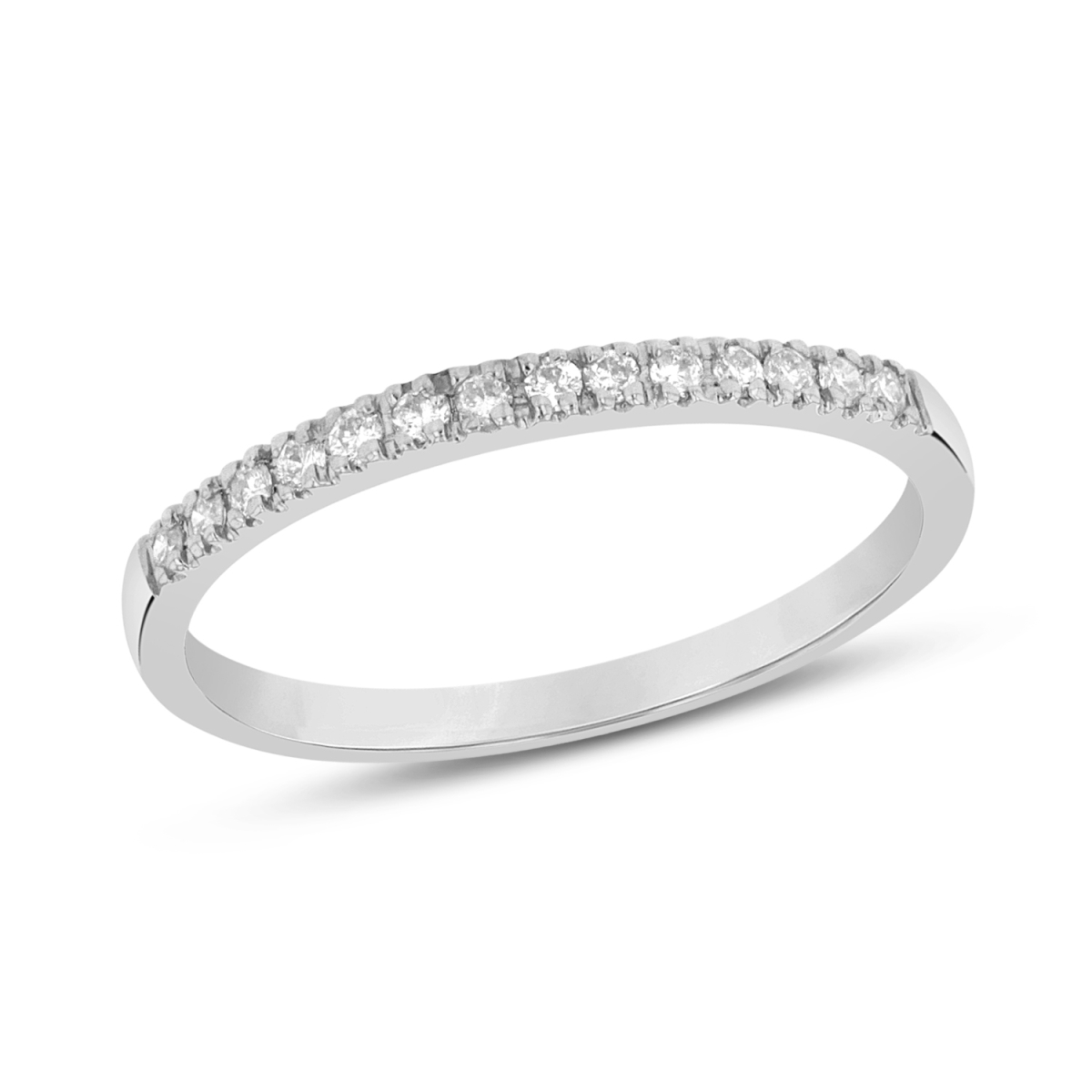 0.15 CTW Diamond Band, 14K White Gold - Size 6