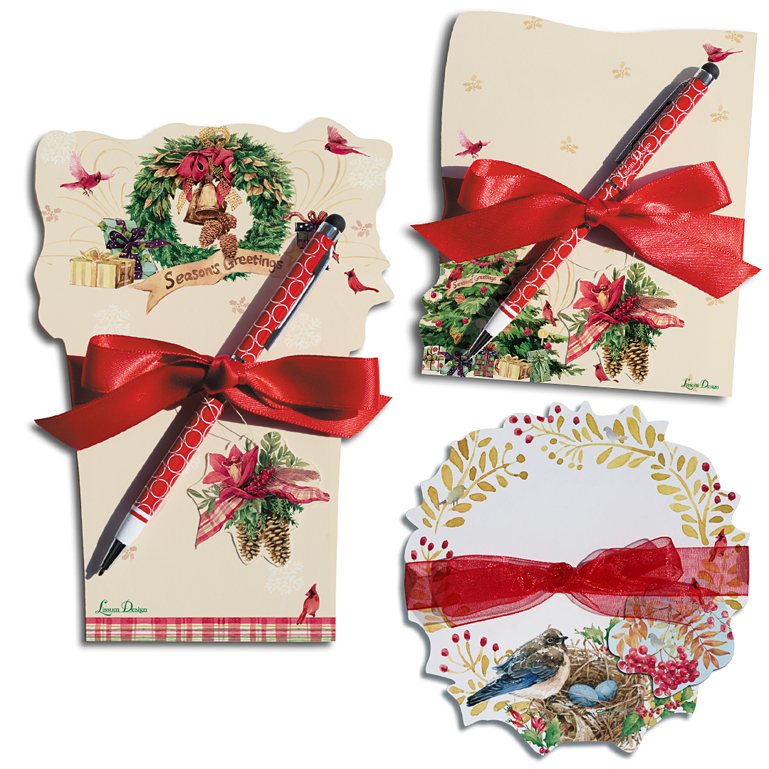 Picture of Lissom Design W22058 Holiday Cheer 3 Notepad Sets
