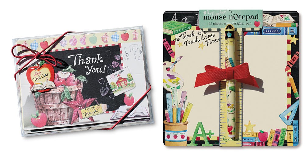 Picture of Lissom Design W29008 No.1 Teacher 2 Piece Mouse Notepad & Notecard Sets